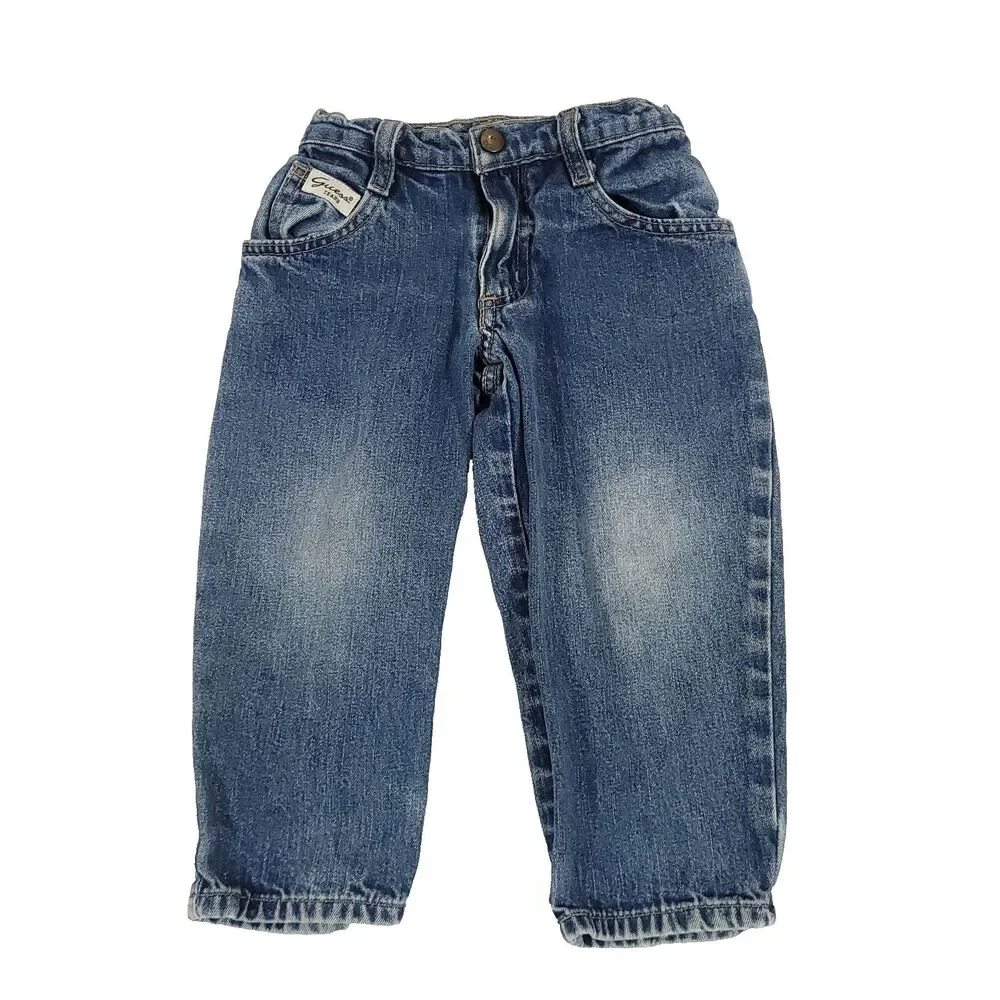 Baby Guess Vtg V back Carpenter Jeans 2T 2 years Denim Y2K 90s cargo GORP